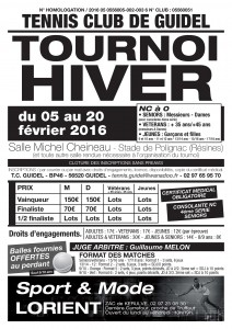 Tournoi d'hiver de tennis 2016 de Guidel