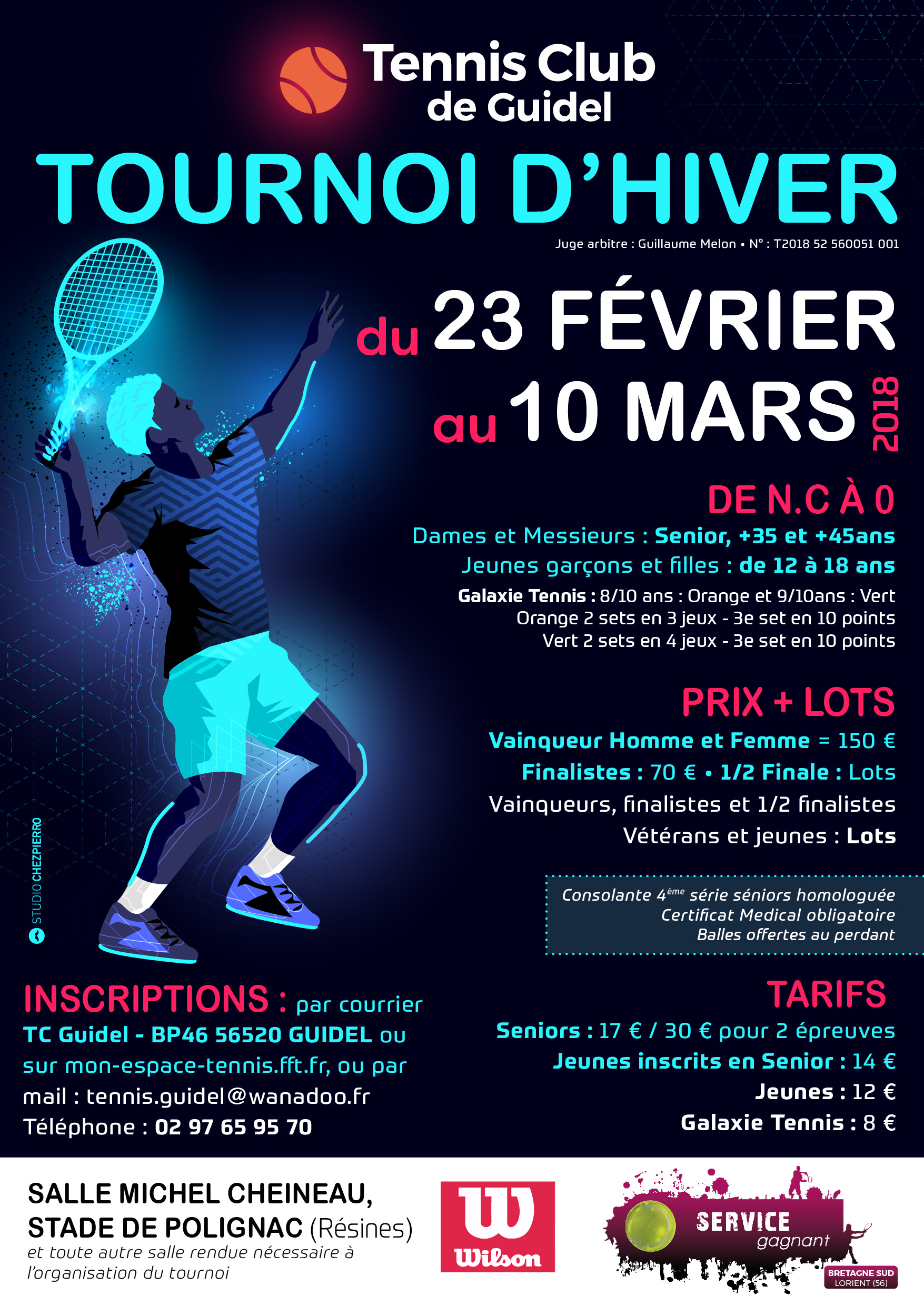 Poster Jeune joueur de tennis femme 